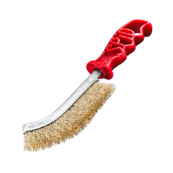 Spid Plastic Handled Brass Plated Steel Scratch Brush